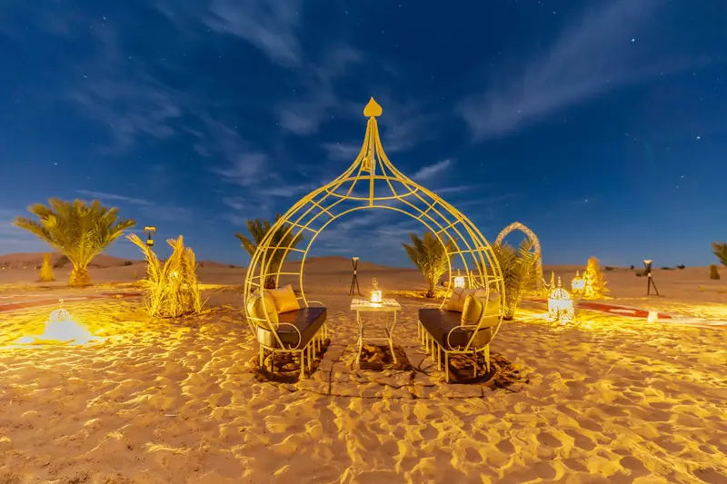 New Year in the Sahara – A gala dinner in the dunes, Berber drums by the fire and the first sunrise of the year.